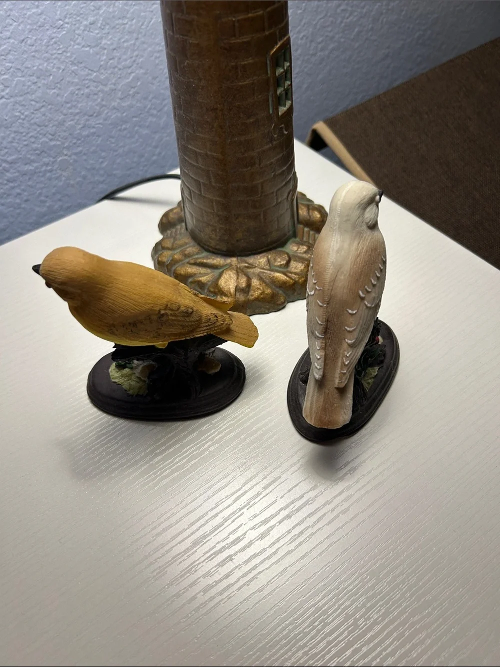 Decorative Resin Bird Figurines - Yellow and Light Brown - Pets Bird